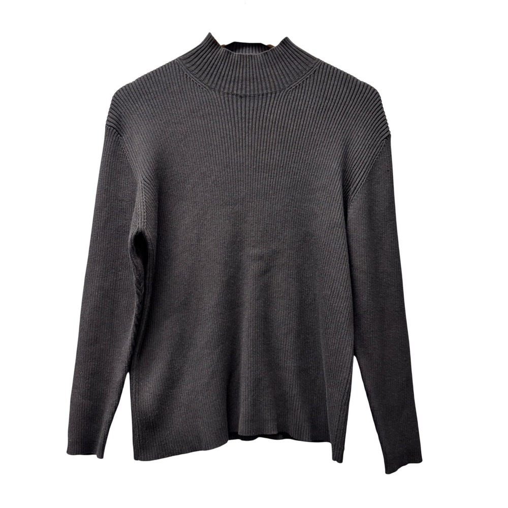 Pendleton Sweater Womens XL Knockabouts‎ Ribbed Mock Neck Black Pullover Vintage